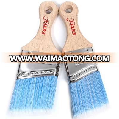 Tapered Blue Filaments Paint Tool Brush with Short Wooden Handle