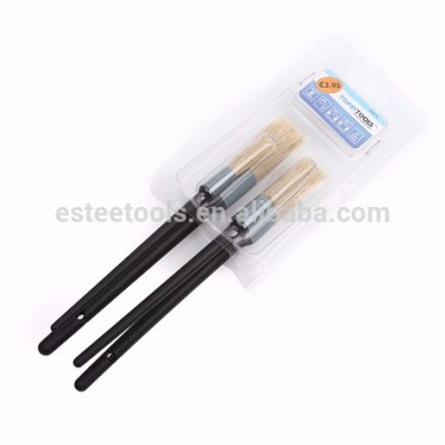 Boar Bristle Corner Detailed Round Paint Brushes with Wooden or Plastic Handle