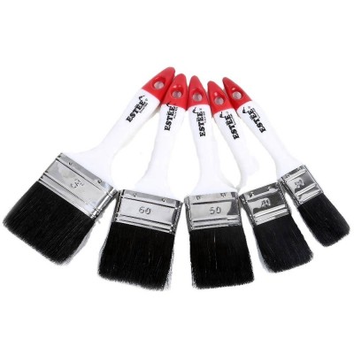 Red Varnished Tip Cheap Plastic Handle Black Bristle Paint Brush