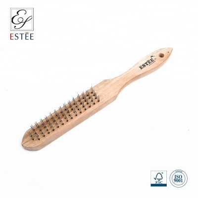 Most Reliable Wood Long Handle Wire Stainless Steel Brush